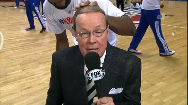 Watch NBA: Andre Drummond Videobombs Pistons Broadcaster George Blaha Video