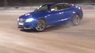 Watch Audi R5 Snow Drifting Fail Video