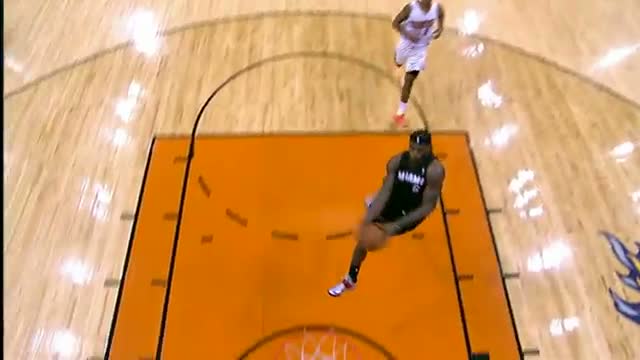 Watch NBA: LeBron James Propels for the Windmill Slam Video