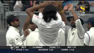 Watch Indian Bowlers on Fire - NZ fall of Wickets Highlights - IND vs NZ 1st Test 2014 Day 1 Video