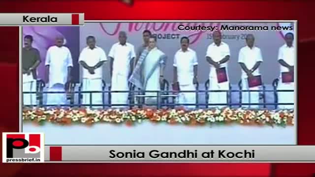 Watch Sonia Gandhi at the launch of Nirbhaya Keralam, Surakshitha Keralam in Kochi, Kerala Video