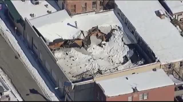 Watch Heavy Snow Causes Roof to Collapse Video Video