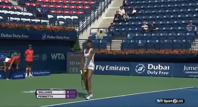 Watch Venus Williams vs Flavia Pennetta (WTA Dubai 2014)  Video