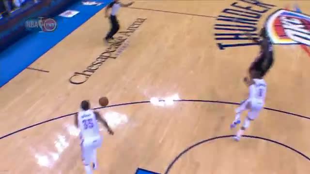 Watch NBA: Kevin Durant Steals and Takes It to the Tin Against LBJ Video