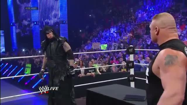 Watch Brock Lesnar is surprised by the return of The Undertaker: WWE Raw, Feb. 24, 2014 Video
