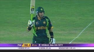 Watch Misbah ul Haq scores 9th ODI half century against Sri Lanka (Asia Cup 2014 - 1st ODI, Pak vs SL) Video