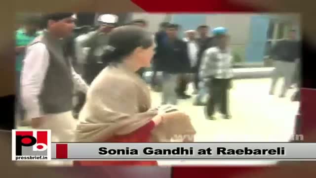 Watch Sonia Gandhi in Raebareli meets local people, review development works Video
