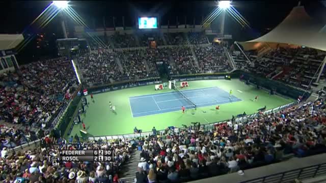 Watch Federer's Hot Shot Winner In 2014 Dubai QF Video