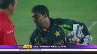 Watch Mohammad Hafeez gets 3 wickets (Asia Cup 2014 - 3rd ODI, Afg vs Pak) Video