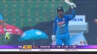 Watch Ambati Rayudu gets 1st half century against Pakistan (Asia Cup 2014 - 6th ODI, Ind vs Pak) Video