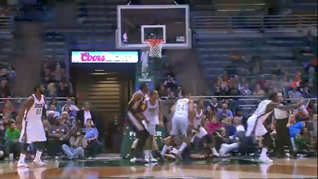 Watch NBA: Giannis Antetokounmpo Blocks then Goes Behind the Back for the Assist Video