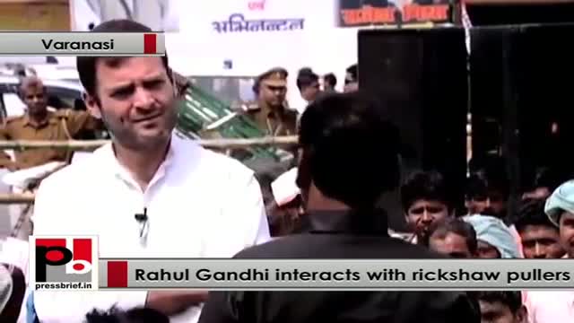 Watch Rahul Gandhi to rickshaw pullers : I have come here to understand your grief and pain Video