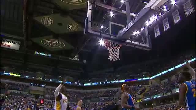 Watch NBA: George Hill Throws it Backwards for the Crazy Circus Shot! Video