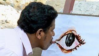 Watch Artist Creates Over 1,000 Paintings Using Just His Tongue Video