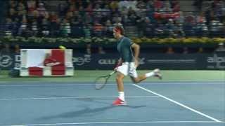Watch Roger Federer Hot Shot In Dubai 2014 Final vs. Berdych Video