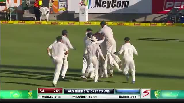 Watch Ryan Harris ripped off 4 wickets and celebrates victory (South Africa vs Australia - 3rd Test) Video