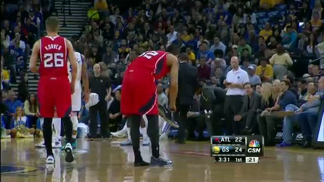 Watch NBA: Mike Scott Knocks Down the Shoeless Three-Pointer Video