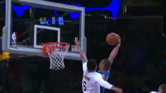 Watch NBA: Russell Westbrook Brings Home the Coast-to-Coast Smash Video