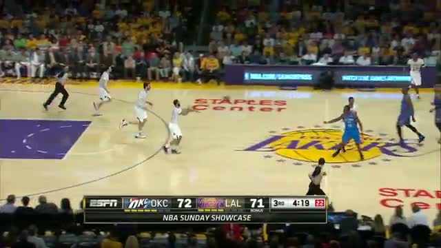 Watch NBA: Jodie Meeks' 42 Points Helps the Lakers Stun the Thunder Video