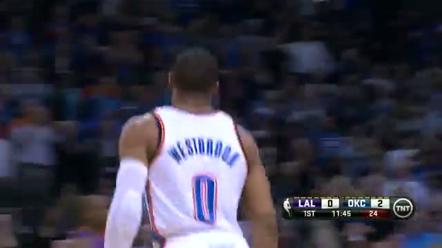 Watch NBA: Russell Westbrook Opens the Game With a Slam Video