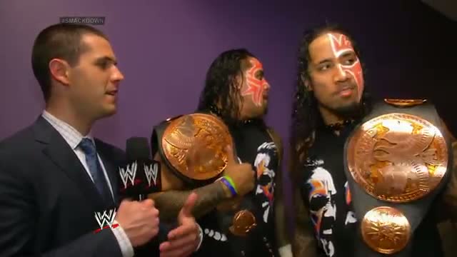 Watch Usos Issue a Challenge - WWE SmackDown Fallout - March 14, 2014 Video