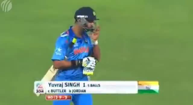 Watch ICC T20 World Cup 2014 - Yuvraj Singh Wicket - Ind vs Eng (Full Match Highlights) - Warm Up Match Video