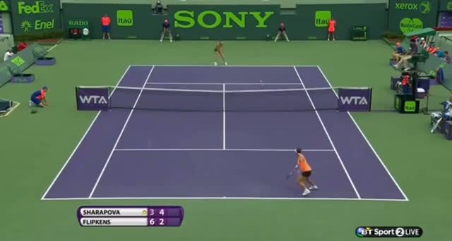 Watch Maria Sharapova vs Kirsten Flipkens (WTA Miami 2014) - Tennis Video - Part 3 Video