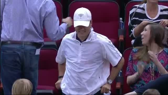 Watch NBA: Rockets Fan Catches Hakeem-Autographed Ball, Gives to Kid (Basketball Video) Video