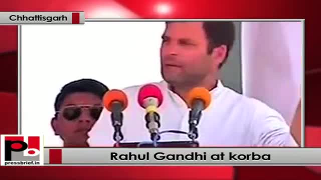 Watch Rahul Gandhi at Korba, (Chhattisgarh) Video