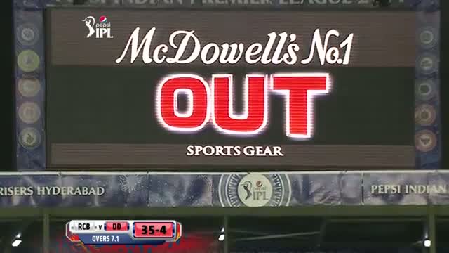 Watch DD vs RCB - Match 2 - PEPSI IPL 2014 - Yuzvendra Chahal gets Murali Vijay bowled (17 April 2014) Video