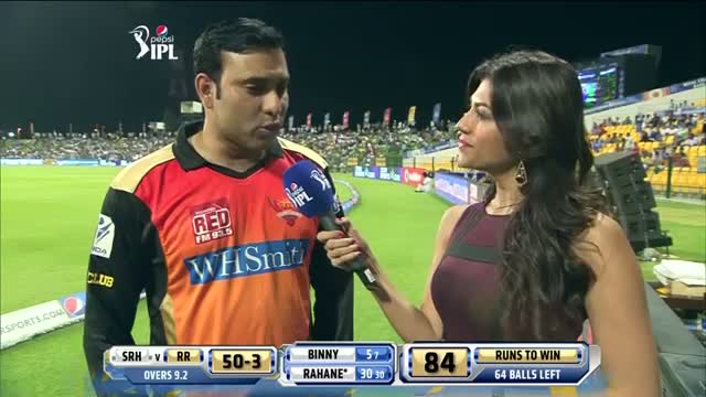 Watch SH vs RR - Match 4 - VVS Laxman Interviewed by Archana Vijaya at the boundary line  - PEPSI IPL 2014 (18 April 2014) Video