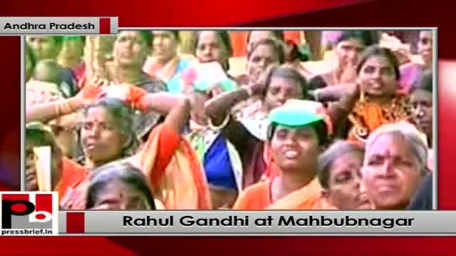 Watch Rahul Gandhi at Mahbubnagar, (Andhra Pradesh) Video