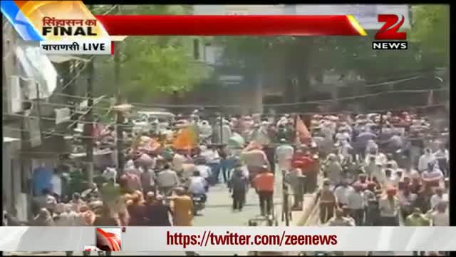 Watch Narendra Modi begins roadshow in Varanasi Video