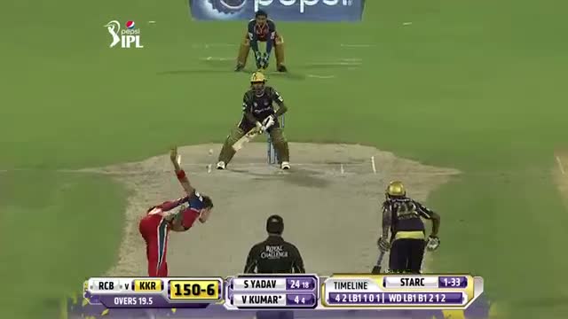 Watch RCB vs KKR - Match 11 - 2 vital wickets for Mitchell Starc - PEPSI IPL 2014 (24 April 2014) Video