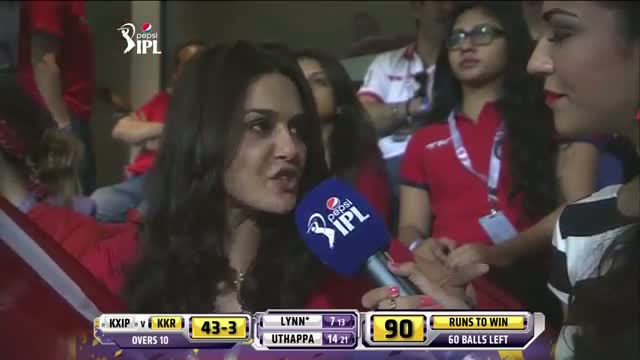 Watch KKR vs KXIP - Match 15 - Interview with the KXIP Co-Owner Preity Zinta - PEPSI IPL 2014 (26 April 2014) Video