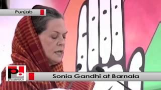 Watch Sonia Gandhi at Barnala, Punjab attacks BJP-SAD government Video