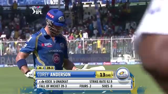 Watch DD vs MI - Match 16 - Jaydev Unadkat dismissed Anderson and Hussey - PEPSI IPL 2014 (27 April 2014) Video