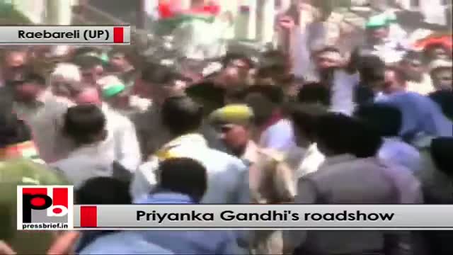 Watch Priyanka Gandhi Vadra hosts a road show at Raebareli, Uttar Pradesh Video