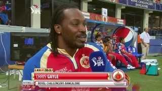 Watch KXIP vs RCB - Match 18 - Interview with the batting PREDATOR Chris Gayle - PEPSI IPL 2014 (28 April 2014) Video