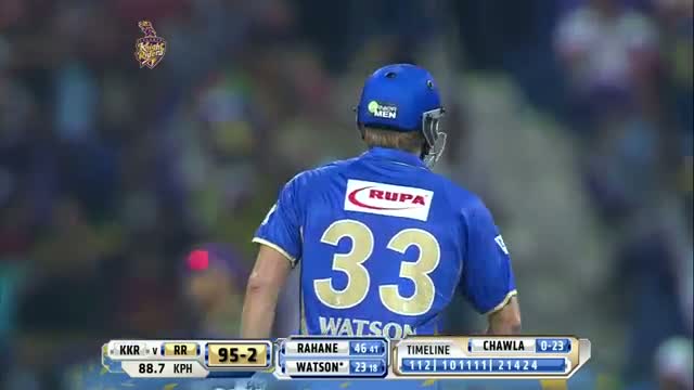 Watch KKR vs RR - Match 19 - Shane Watson good start for a 33, but an unwanted run-out - PEPSI IPL 2014 (29 April 2014) Video