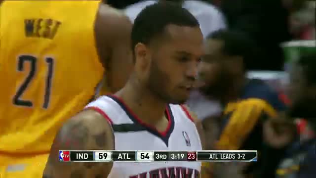 Watch NBA: Mike Scott POSTERIZES Ian Mahinmi (Basketball Video) Video