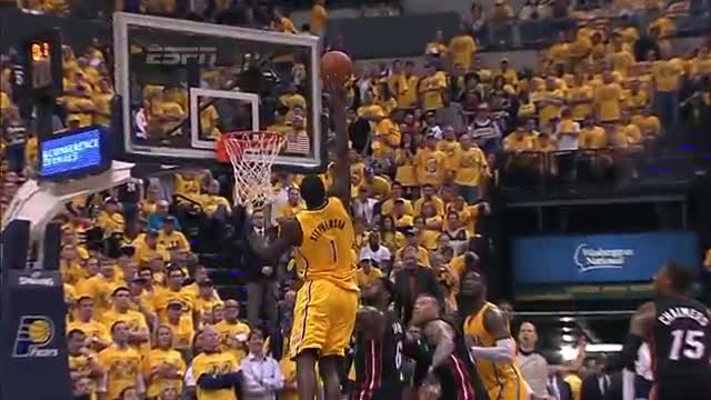 Watch NBA: Lance Stephenson Beats the Halftime Buzzer with the Tip-In (Basketball Video) Video