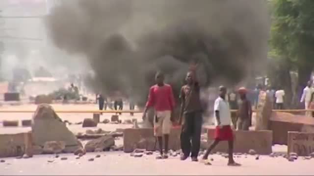Watch Burning Barricade Blocks Streets in CAR Video