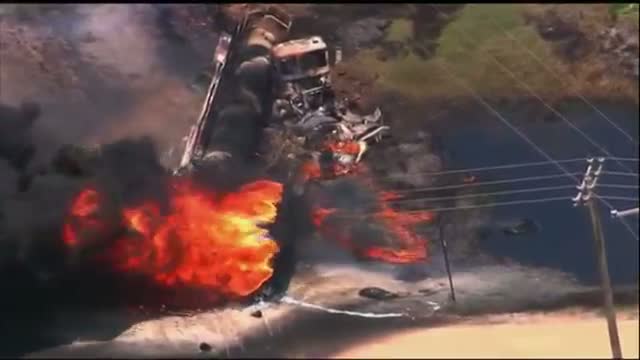 Watch One Dead in Fiery Oklahoma Truck Crash Video