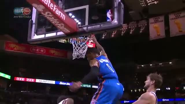 Watch NBA: Russell Westbrook Throws Down the Tomahawk (Basketball Video) Video
