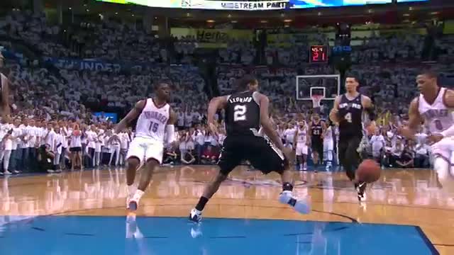 Watch NBA: Kawhi Leonard's CLUTCH Block on Russell Westbrook (Basketball Video) Video