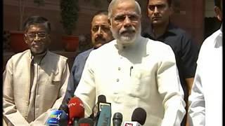 Watch PM Shri Narendra Modi's statement to media outside Parliament Video