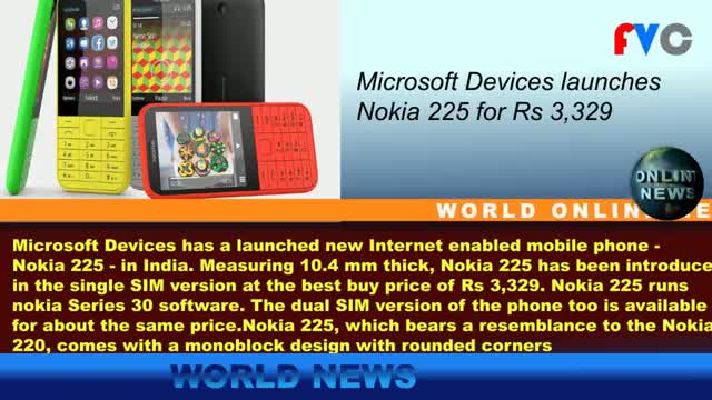 Watch Microsoft Devices launches Nokia 225 for Rs 3,329 Video
