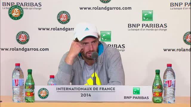 Watch Press conference Ernests Gulbis 2014 French Open SF Video