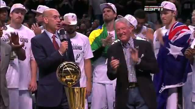 Watch NBA: The San Antonio Spurs Receive the 2014 Championship Trophy (Basketball Video) Video